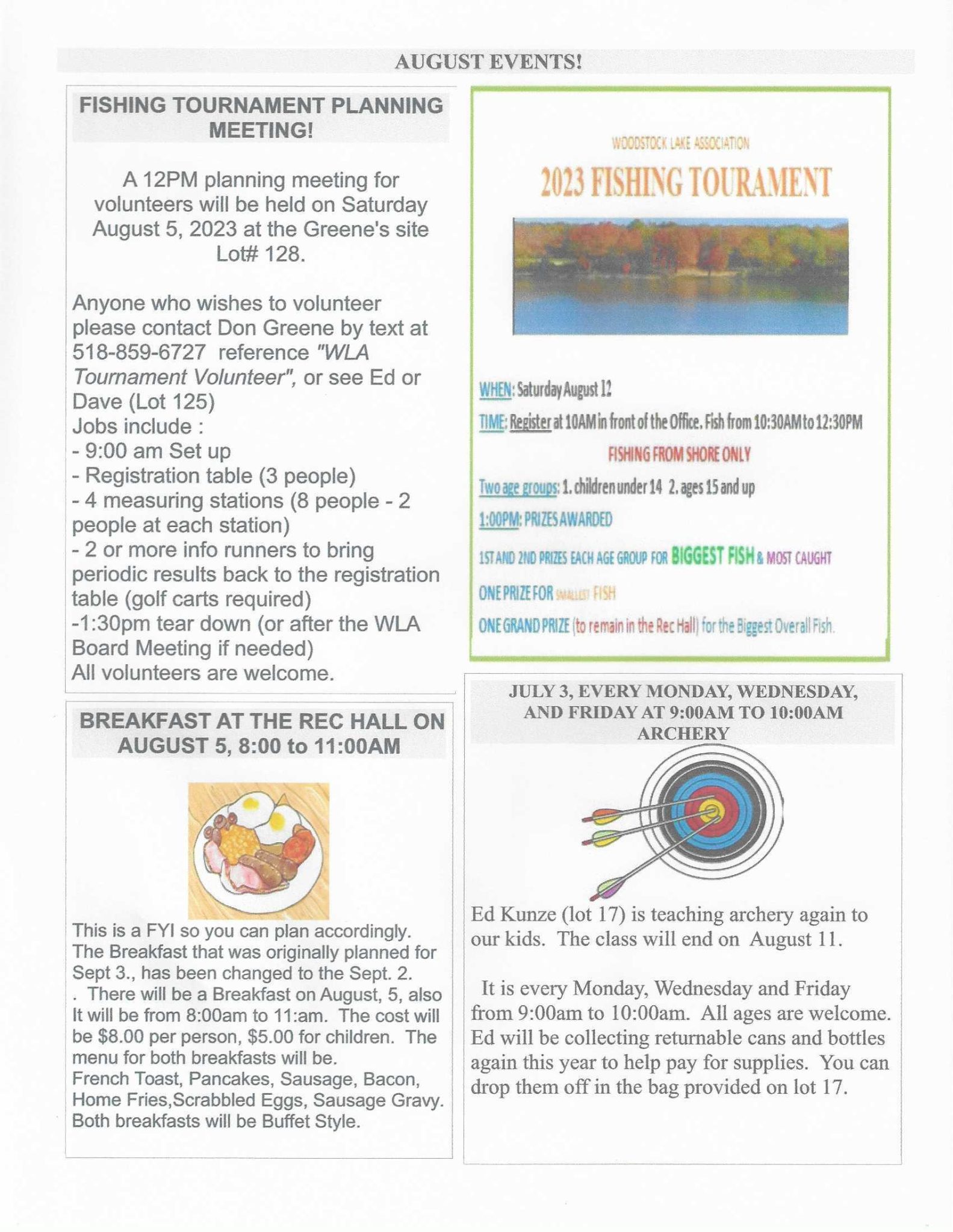 CAMP WOODSTOCK LAKE MESSENGER Woodstock Lake Camp Ground